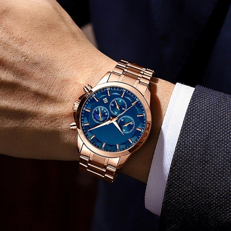 Herren Quarzuhr aus Edelstahl