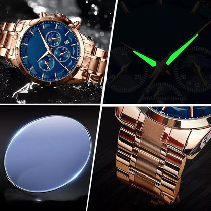 Herren Quarzuhr aus Edelstahl