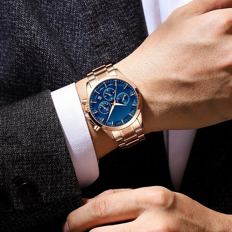 Herren Quarzuhr aus Edelstahl