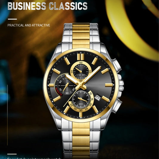 Herren-Edelstahl-Business-Armbanduhr