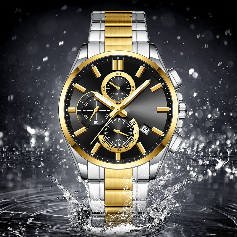 Herren-Edelstahl-Business-Armbanduhr