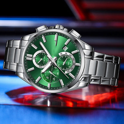 Herren-Edelstahl-Business-Armbanduhr