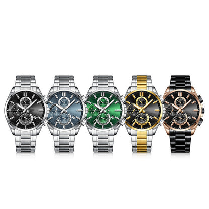 Herren-Edelstahl-Business-Armbanduhr