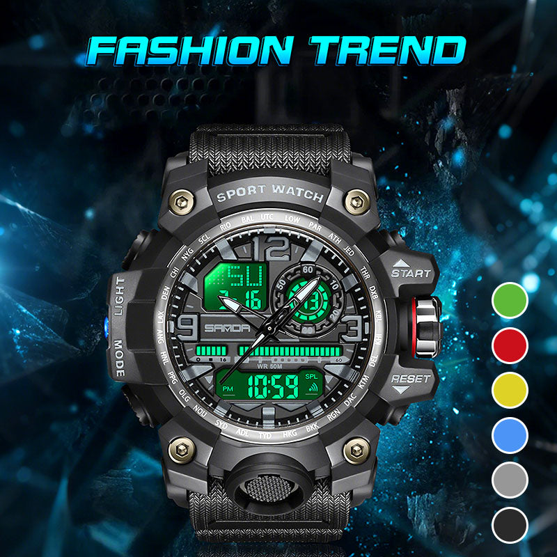 💦100m Wasserdicht⌚Multifunktionale wasserdichte Herrenuhr mit Leuchtmasse