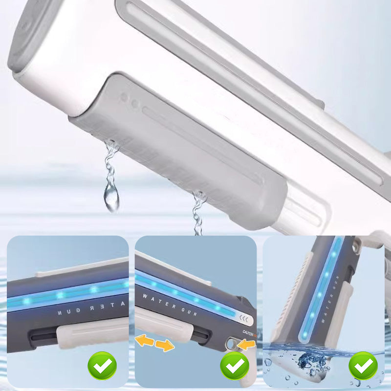 Elektrischer Fernstrahl-Wasserblaster mit LED für Kinder und Erwachsene