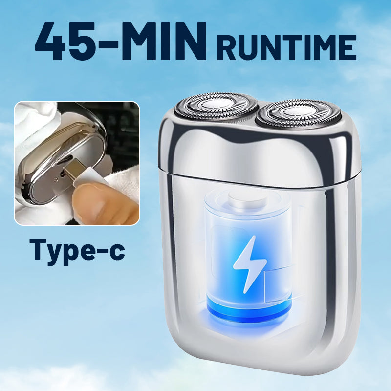 🔥Portabler elektrischer Rasierer mit zwei Köpfen für Männer