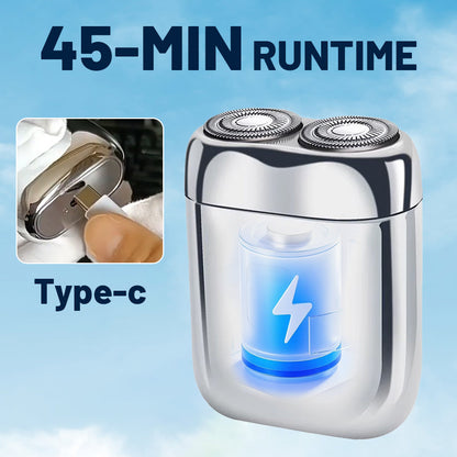 🔥Portabler elektrischer Rasierer mit zwei Köpfen für Männer