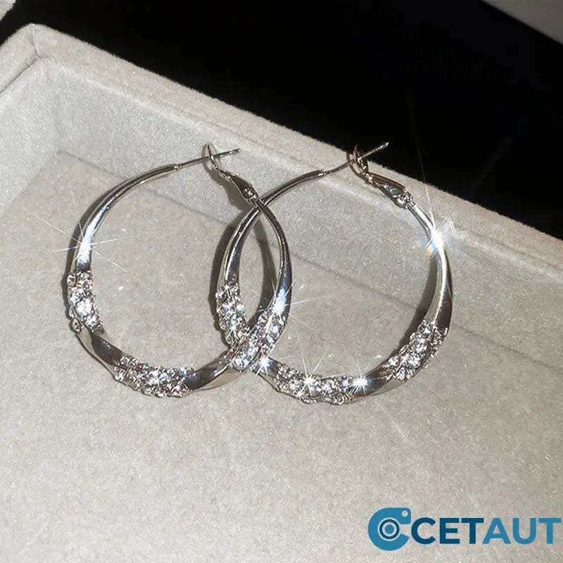 🌸🌸🌸Der Vorverkauf läuft!!! Wer zuerst kauft, bekommt zuerst!！！Circle Earrings with Zirconia