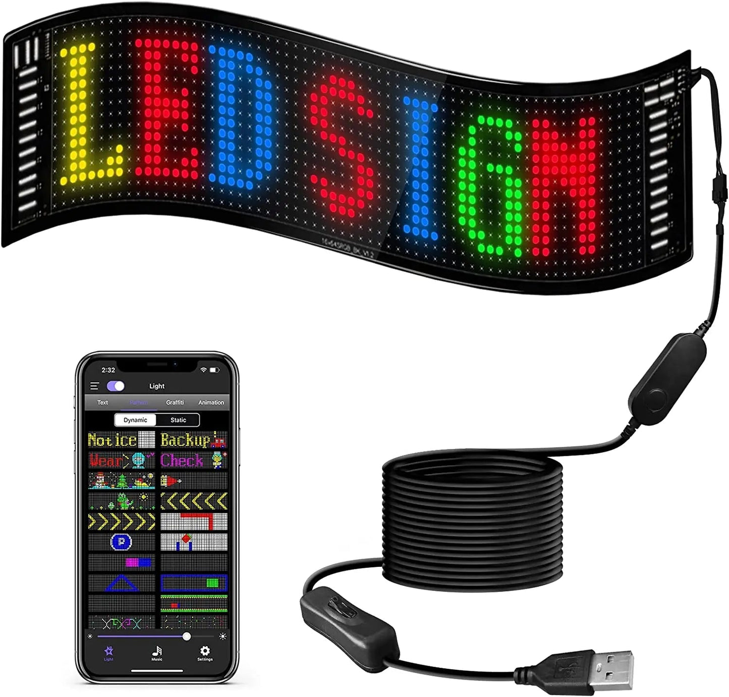 ✨🚗 Flexibles Bluetooth-LED-Display für Fahrzeuge