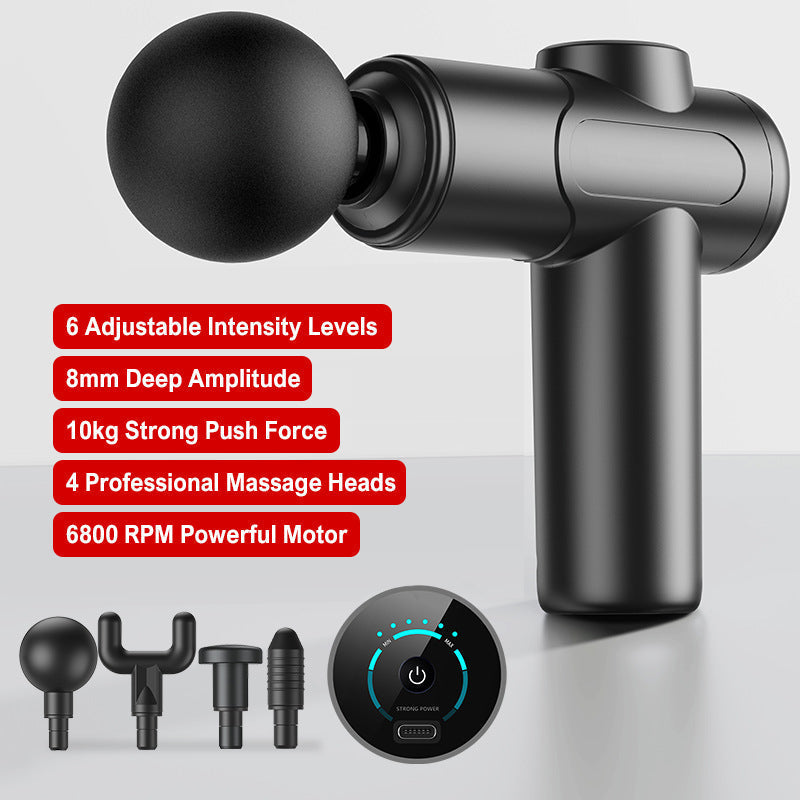 Tragbares Tiefengewebemassagegerät mit 6 Geschwindigkeiten und 4 Köpfen