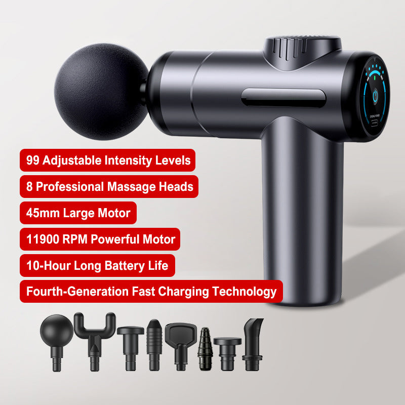 Tragbares Tiefengewebemassagegerät mit 6 Geschwindigkeiten und 4 Köpfen