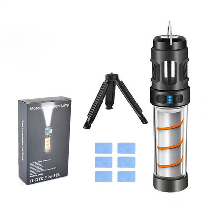 Multifunktionaler, wiederaufladbarer, tragbarer Moskitoschutz und Campinglampe in einem
