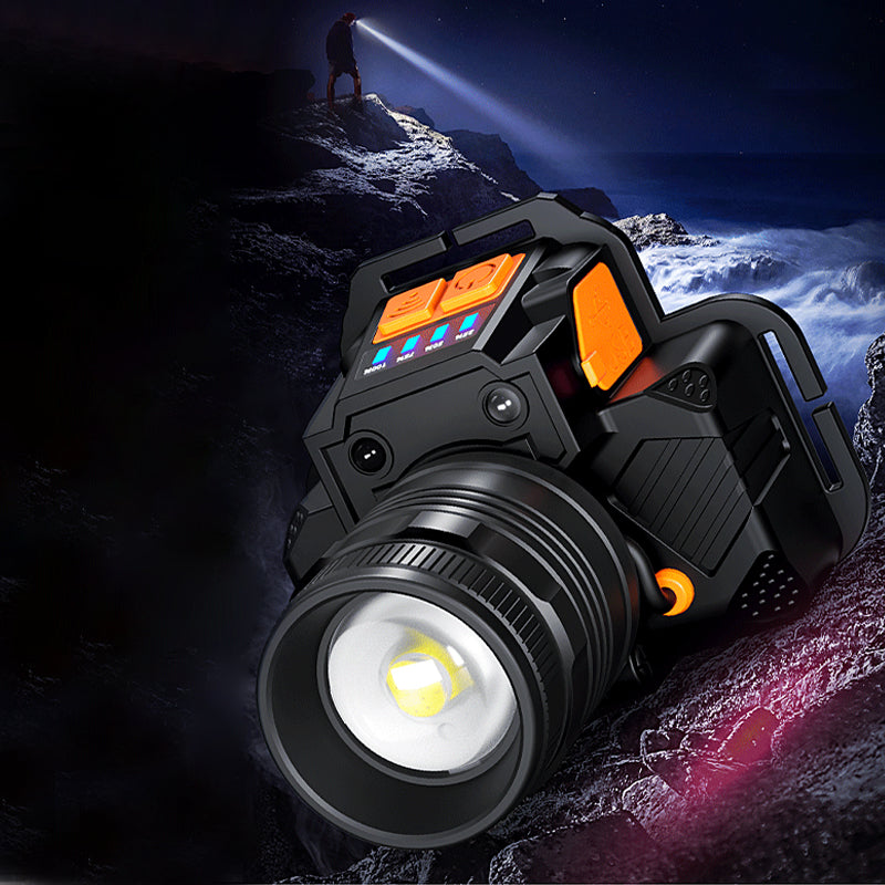 Wasserdichte, helle, wiederaufladbare Scheinwerfer-Taschenlampe