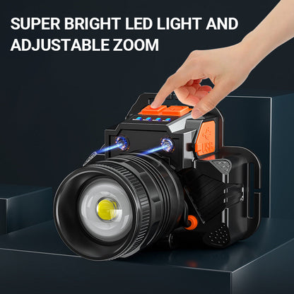 Wasserdichte, helle, wiederaufladbare Scheinwerfer-Taschenlampe