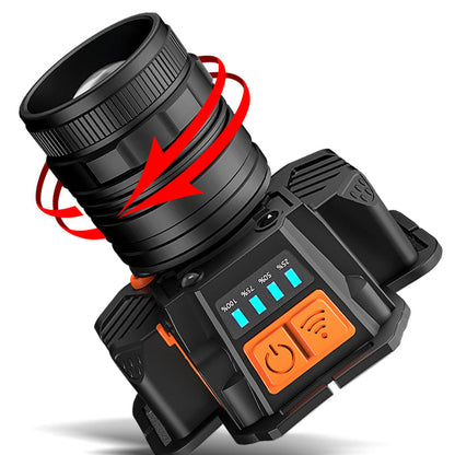 Wasserdichte, helle, wiederaufladbare Scheinwerfer-Taschenlampe