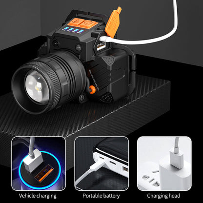 Wasserdichte, helle, wiederaufladbare Scheinwerfer-Taschenlampe