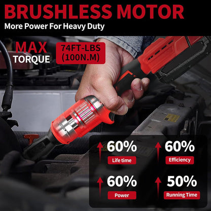 🔧 50% RABATT! ⚙️ 3/8" Akku-Ratschenschlüssel-Set – Bürstenloser Motor & leistungsstark – Ideal für enge Räume in Kfz-Reparatur oder Montage – inklusive Aufbewahrungskoffer 🔋