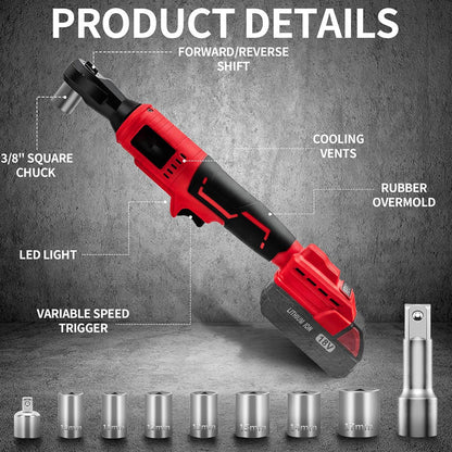 🔧 50% RABATT! ⚙️ 3/8" Akku-Ratschenschlüssel-Set – Bürstenloser Motor & leistungsstark – Ideal für enge Räume in Kfz-Reparatur oder Montage – inklusive Aufbewahrungskoffer 🔋
