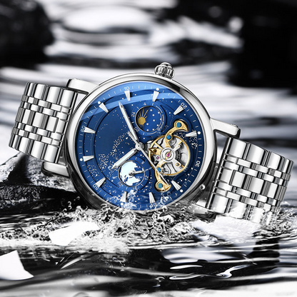Herren-Luxus-Automatikuhr mit leuchtendem Sternenhimmel