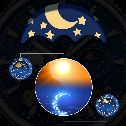 Herren-Luxus-Automatikuhr mit leuchtendem Sternenhimmel