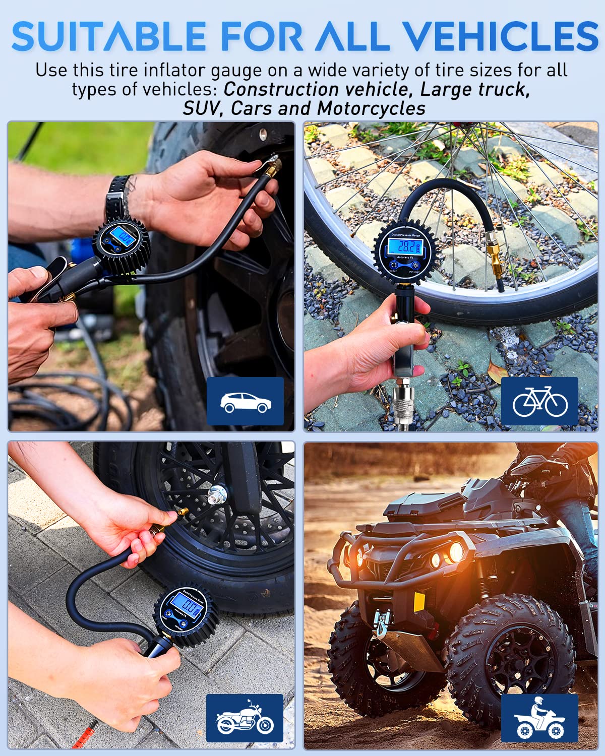 Digitaler Reifenfüller mit Manometer