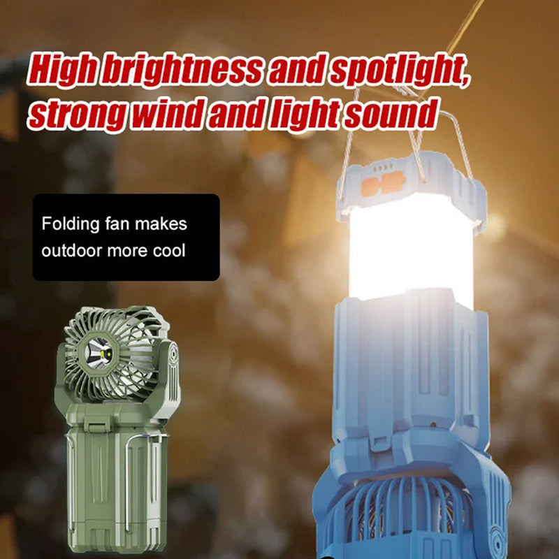 Solar-LED-Laterne mit starkem Licht und Ventilator für den Außenbereich