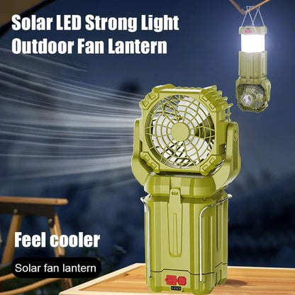Solar-LED-Laterne mit starkem Licht und Ventilator für den Außenbereich