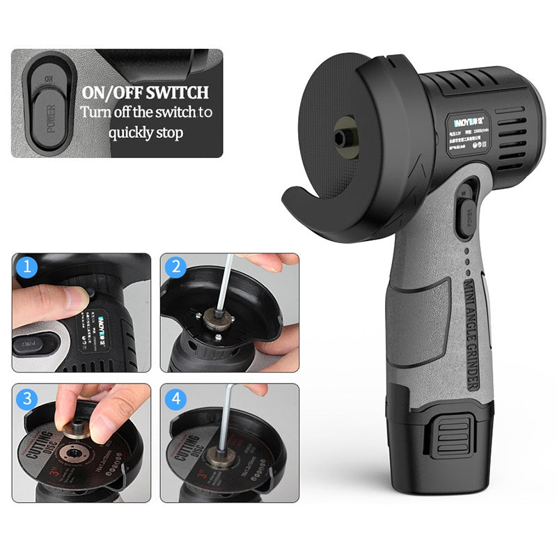 🔥Heiße Produkte🔥12-V-Mini-Winkelschleifer mit Trennscheibe