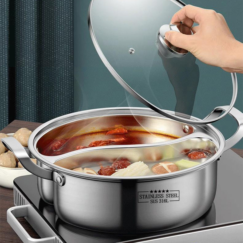 Verdickter Edelstahl Hot Pot mit zwei Geschmacksrichtungen