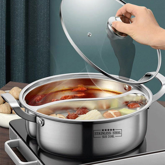 Verdickter Edelstahl Hot Pot mit zwei Geschmacksrichtungen