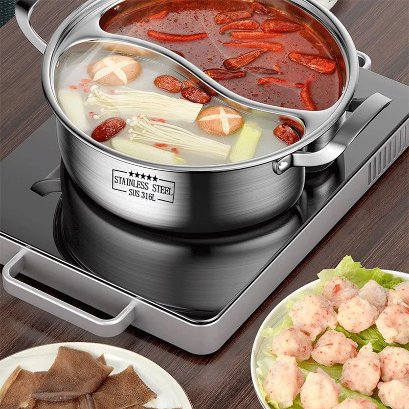 Verdickter Edelstahl Hot Pot mit zwei Geschmacksrichtungen