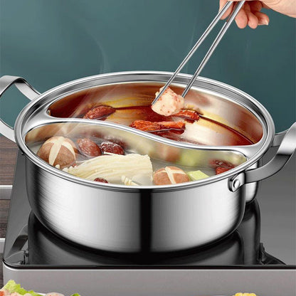 Verdickter Edelstahl Hot Pot mit zwei Geschmacksrichtungen