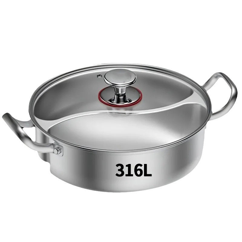 Verdickter Edelstahl Hot Pot mit zwei Geschmacksrichtungen