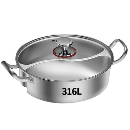 Verdickter Edelstahl Hot Pot mit zwei Geschmacksrichtungen