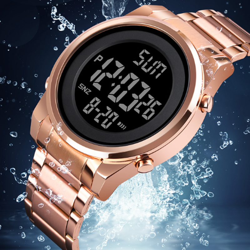 Multifunktionale Business-Digitaluhr mit Metallband