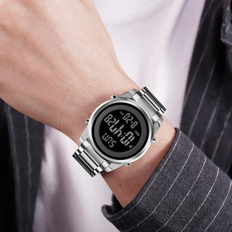 Multifunktionale Business-Digitaluhr mit Metallband