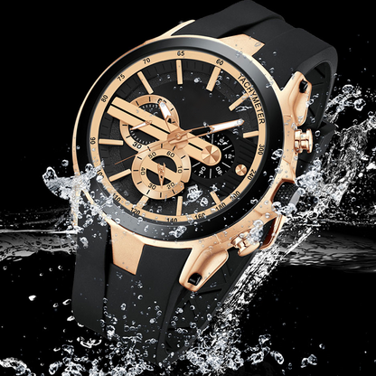 Sportuhr im Stil mit Leuchtanzeige, Silikonarmband und wasserdichtem Design