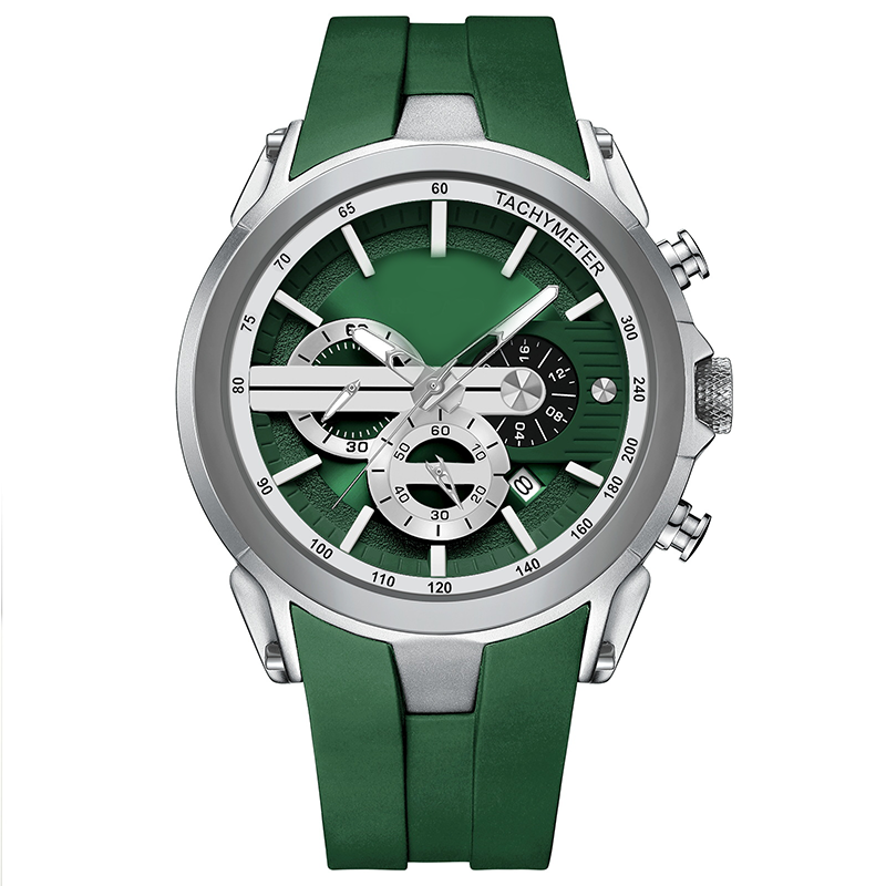 Sportuhr im Stil mit Leuchtanzeige, Silikonarmband und wasserdichtem Design