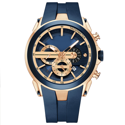 Sportuhr im Stil mit Leuchtanzeige, Silikonarmband und wasserdichtem Design