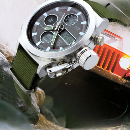 Vintage-Wasserdichte Mechanische Uhr mit Doppelanzeige