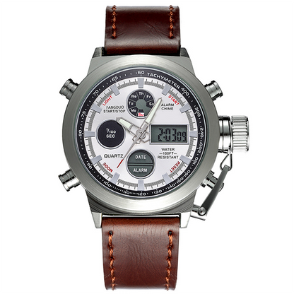 Vintage-Wasserdichte Mechanische Uhr mit Doppelanzeige