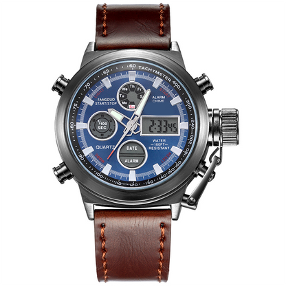 Vintage-Wasserdichte Mechanische Uhr mit Doppelanzeige