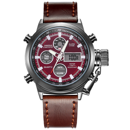 Vintage-Wasserdichte Mechanische Uhr mit Doppelanzeige