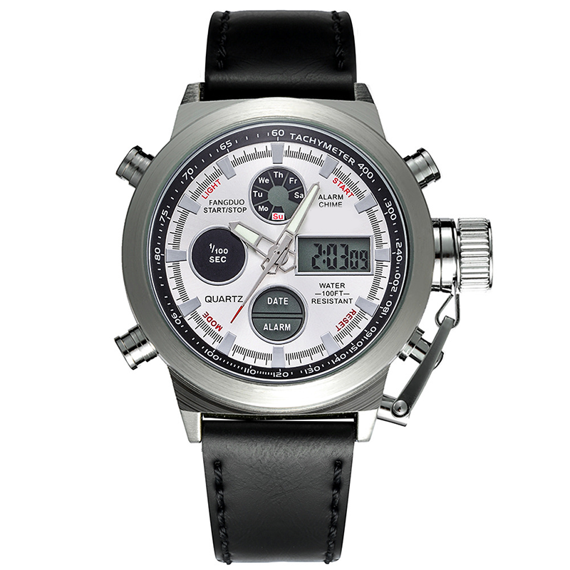 Vintage-Wasserdichte Mechanische Uhr mit Doppelanzeige