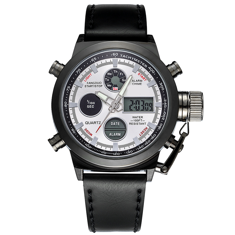 Vintage-Wasserdichte Mechanische Uhr mit Doppelanzeige