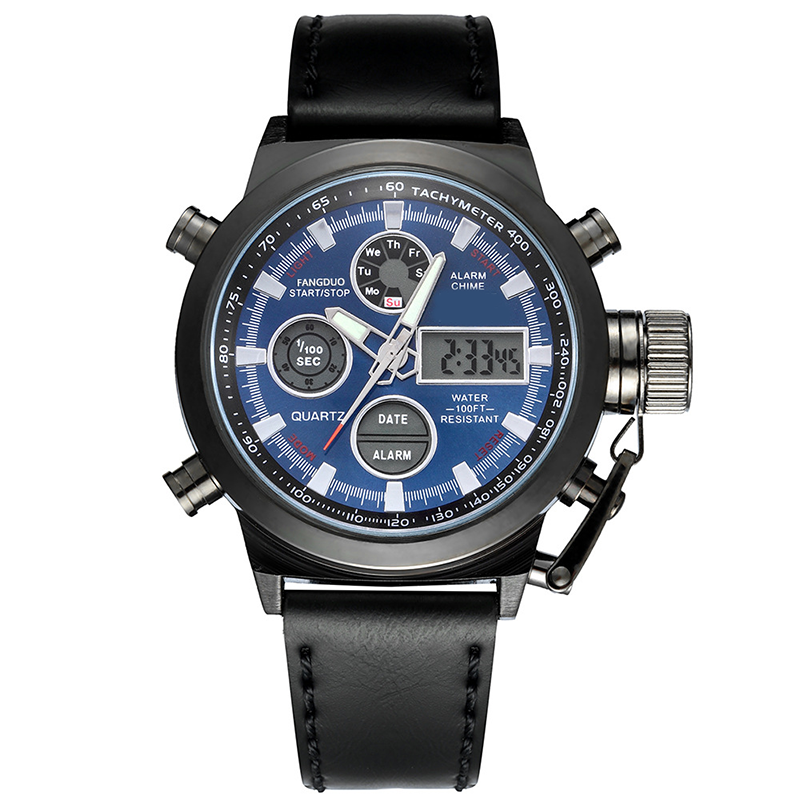 Vintage-Wasserdichte Mechanische Uhr mit Doppelanzeige