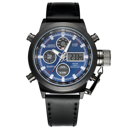 Vintage-Wasserdichte Mechanische Uhr mit Doppelanzeige