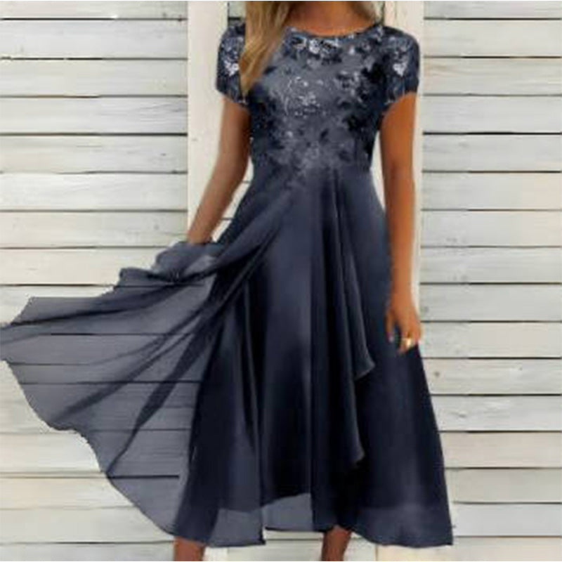 Elegantes Damenkleid mit Rundhalsausschnitt
