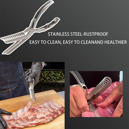 🥩 Grill-Rippenhautentferner aus Edelstahl – robust, einfach & sauber für perfekte Spareribs 🔪
