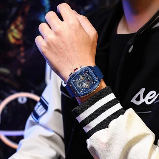 🌈 Cyberpunk futuristischer Stil ⌚ Multifunktionale modische Quarzuhr für Herren